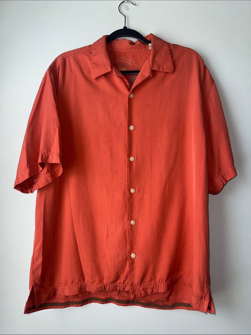 Tommy Bahama Orange Button-Up Short Sleeve Size Large